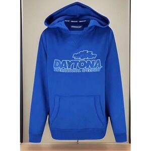 NASCAR Daytona International Speedway Hoodie Men's 3XL Blue Pullover Embroidered